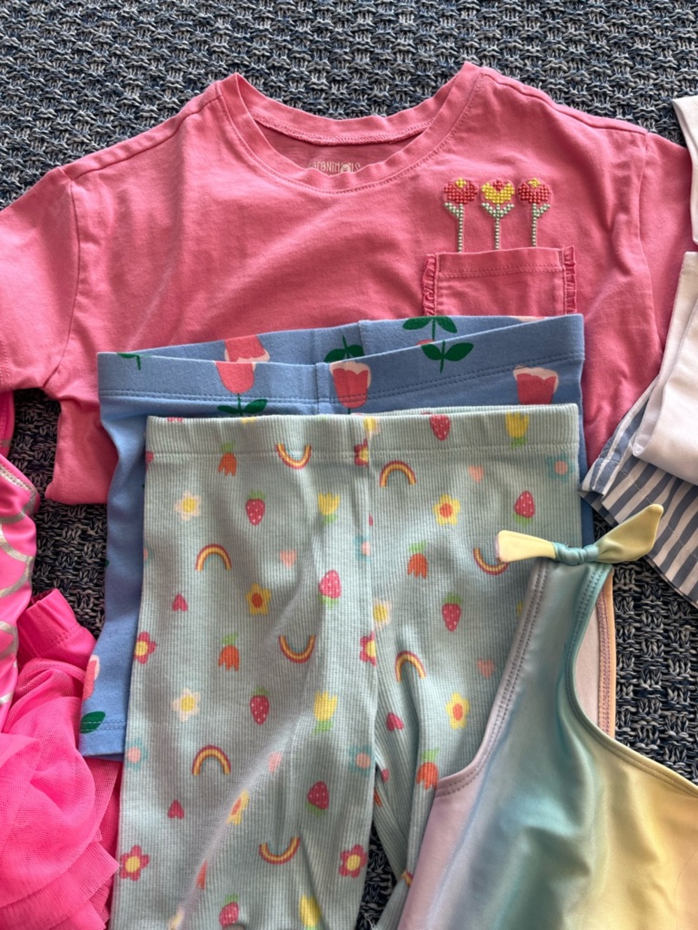 Cat & Jack Girls Mix Swim & Play Set - Pink, Blue, Pastel Rainbow, Mint Fits 5T - Picture 3 of 8